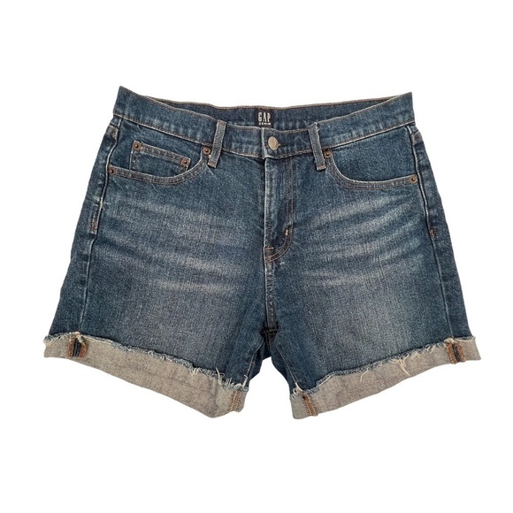 Gap Cuffed Raw Hem Denim Jean Shorts Size 28 Women's - Picture 1 of 9
